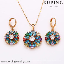 62343 Xuping Fashion China Wholesale 18K Charming Glass Gold Jewelry Set